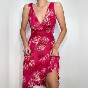 EUC Ann Taylor Silk Floral Slip Midi Dress